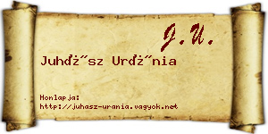 Juhász Uránia névjegykártya